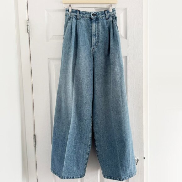 NWT Kallmeyer 32'' Deep Pocket Wide Leg Jean in Blue, size 0 - Picture 9 of 10